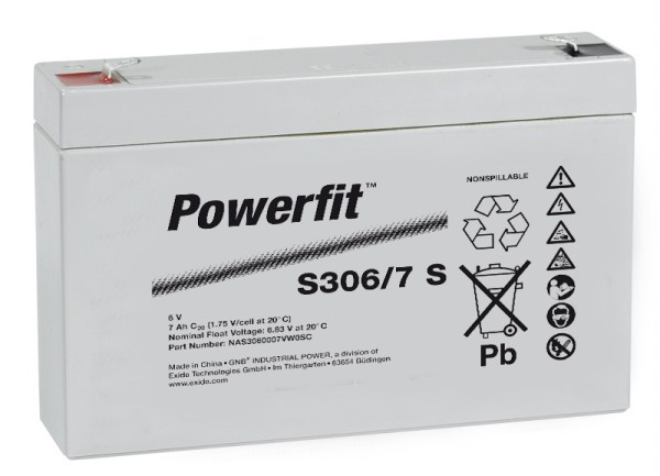 Exide S306/7 S Powerfit 6V 7.5Ah AGM