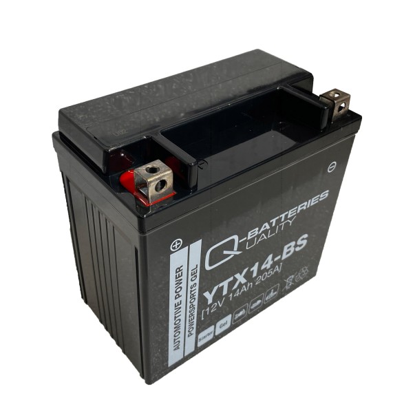 Q-Batteries Motorradbatterie YTX14-BS Gel 51214 12V 14Ah 205A