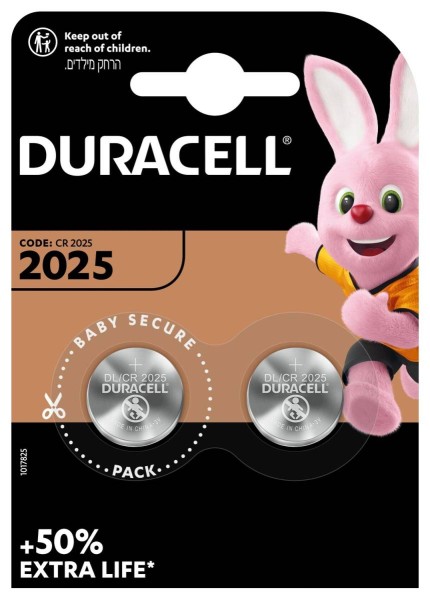 Duracell Knoopcel batterij CR2025 2stuk(s) 3V 0.17Ah