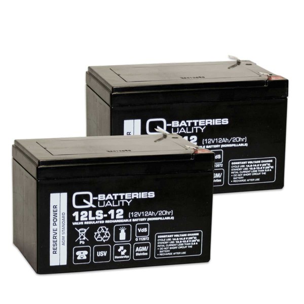 Vervanging batterij voor brandalarmsysteem Minimax FMZ 5000 mod S 2 x AGM batterij 12V 12 Ah met VdS