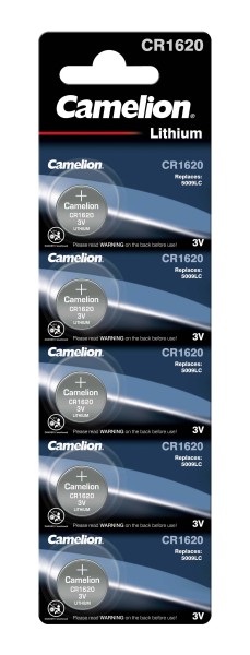 Camelion Knoopcel batterij CR1620-BP5 5stuk(s) 3 0.025Ah