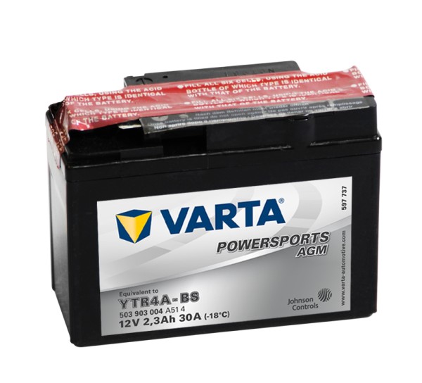 VARTA Powersports AGM Motorfiets accu GTR4A-BS 503903004 12V 2.3 Ah 30A