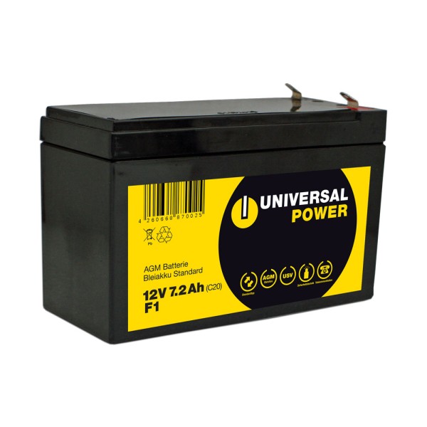 Universal Power UPS12-7.2 F1 UPS 12V 7.2Ah AGM