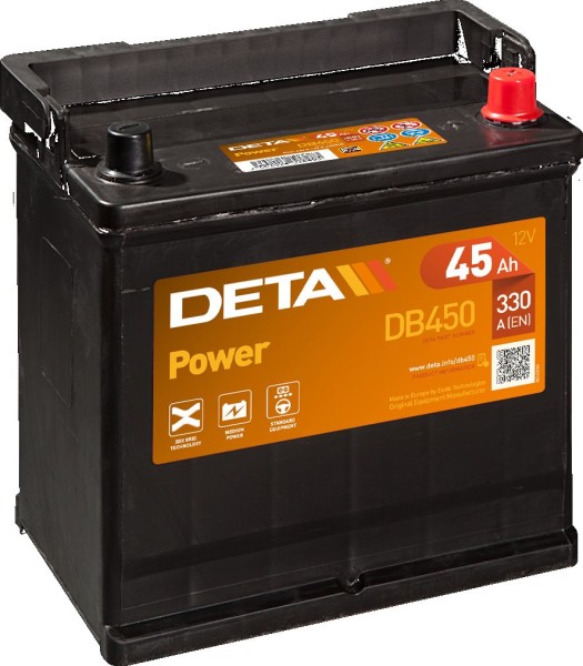 DETA DB450 Power 12V 45Ah 330A Autobatterie