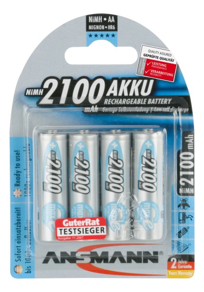 Ansmann AA batterij 5035052 4stuk(s) 1.2V 2.1Ah