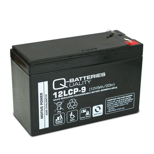 Q-Batteries 12LCP-9 LCP 12V 9Ah AGM