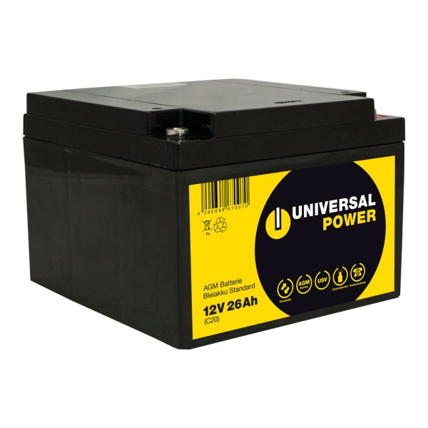 Universal Power UPS12-26 UPS 12V 26Ah AGM