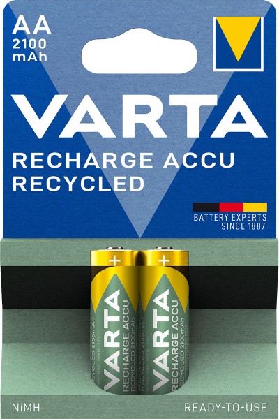 VARTA AA 2100mAh batterij opladen Gerecycleerde NiMH (2 blister)