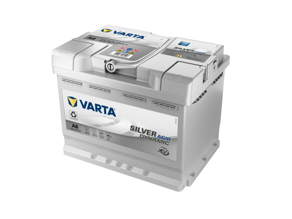 VARTA A8 (D52) Silver Dynamic AGM XEV ready 12V 60Ah 680A auto-accu