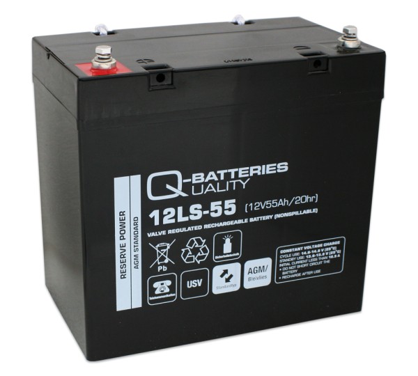 Q-Batteries 12LS-55 LS 12V 55Ah AGM