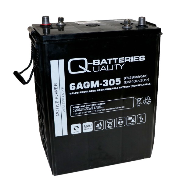 Q-Batteries 6AGM-305 AGM 6V 296Ah AGM
