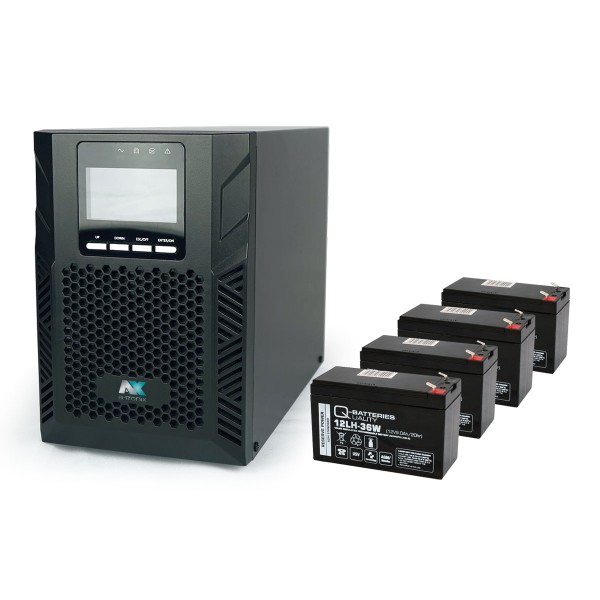 a-TroniX UPS Edition One 2kVA Online UPS Systeem Toren 4 Batterijen 9Ah