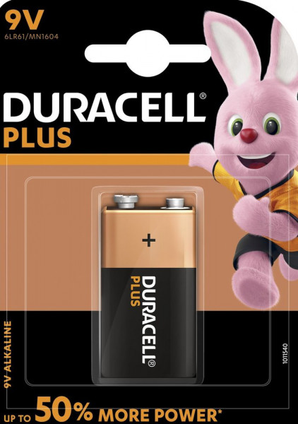 Duracell Plus 9V 0.55Ah Rookmelder batterij MN1604