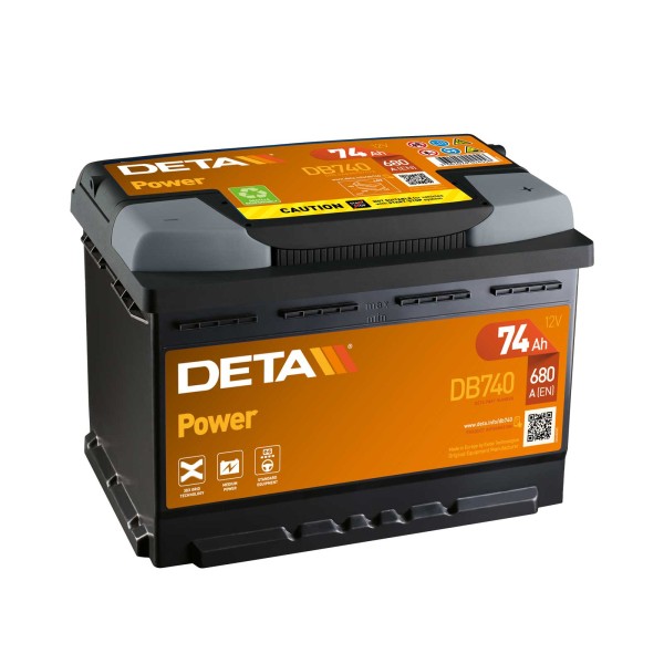 Overleven Oriënteren Ampère DETA DB740 Power 12V 74Ah 680A auto accu | Startaccu | Boot | Batterijen  voor... | Online-Accu.nl