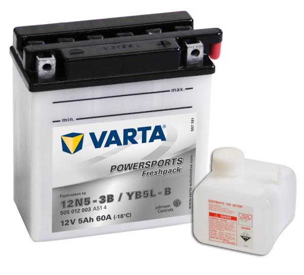 Varta MC 12N5-3B Powersports Freshpack 12V 5Ah Zuur