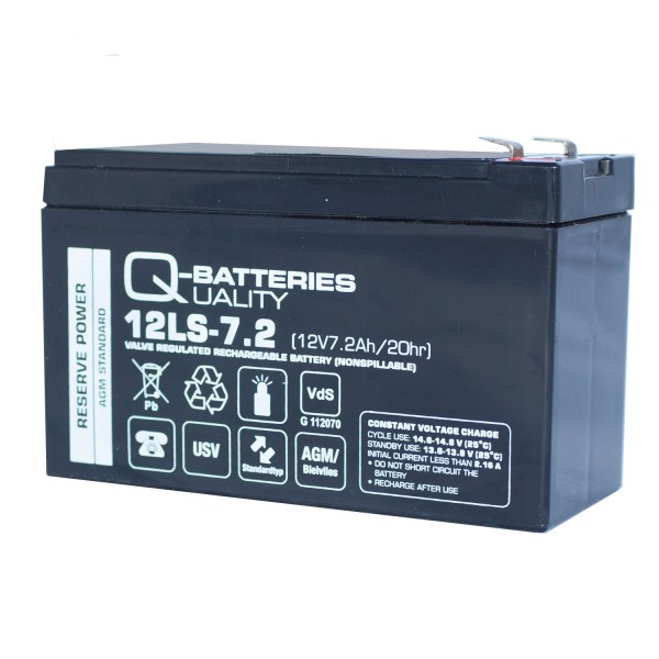 Q-Batteries 12LS-7.2 F2 LS 12V 7.2Ah AGM