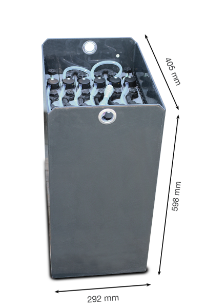 Q-Batteries 24V vorkheftruck accu 2 PzS 180 Ah (405 * 292 * 598 mm L/W/H) caja de acero 57074062 inc