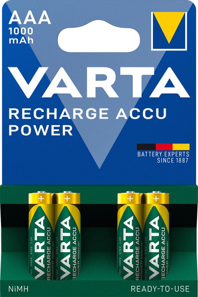 Varta AAA batterij 5703301404 4stuk(s) 1.2V 1Ah
