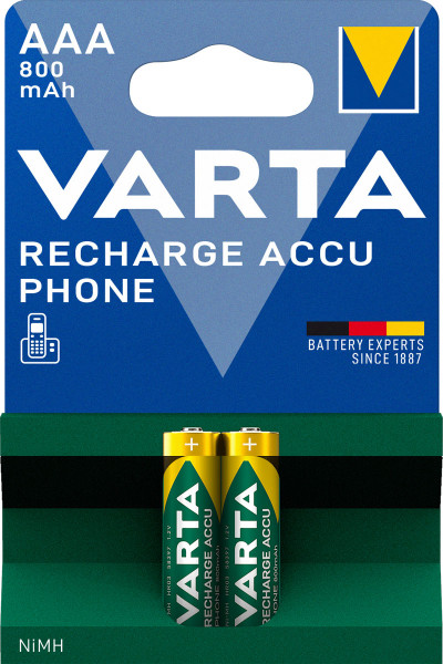 VARTA Telefoon batterij Micro AAA T398 58398 NiMH 800mAh (2 blisterverpakking)