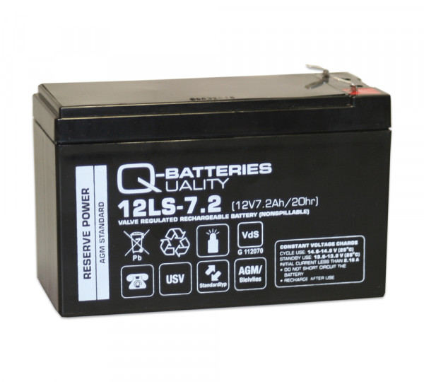 Q-Batteries 12LS-7.2 F1 LS 12V 7.2Ah AGM
