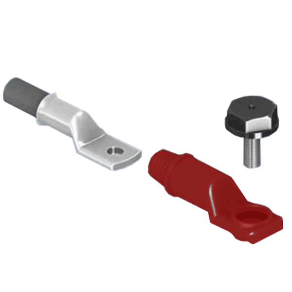 Set Lugsulation flex 35 mm² (rood) M10 x 18 neg. 1 isolatie shell + 1 buis kabelschoen + 1 paal schr