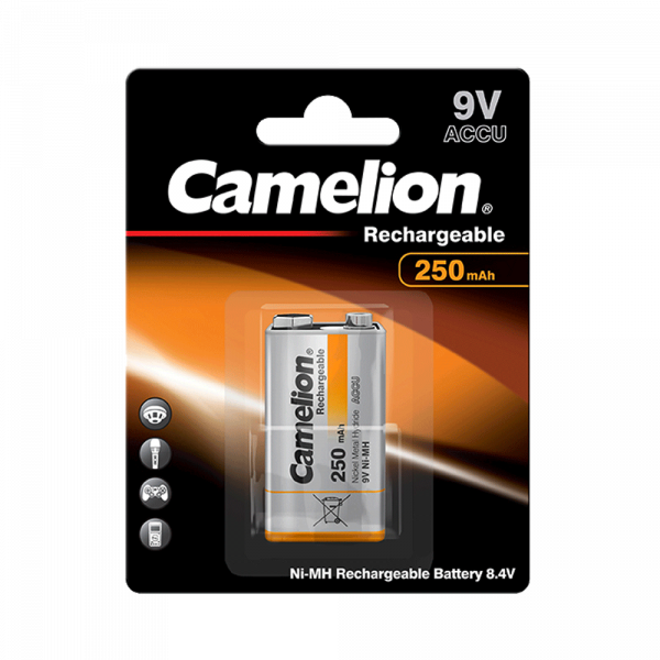 Camelion NiMH 9V 0.25Ah Randapparatuur batterij, Rookmelder batterij 170 25122