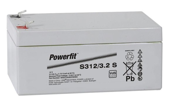 Exide S312/3.2 S Powerfit 12V 3.2Ah AGM