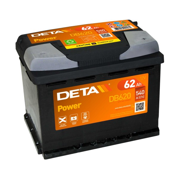 DETA DB620 Power 12V 62Ah 540A Auto accu