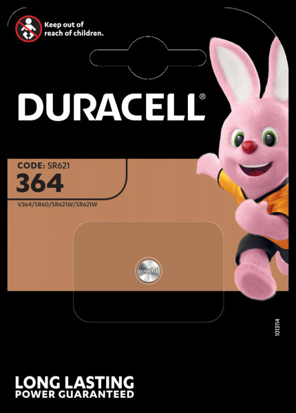 Duracell Long Lasting Power 1,55V 0.02Ah Horloge batterij, Autosleutel batterij D364