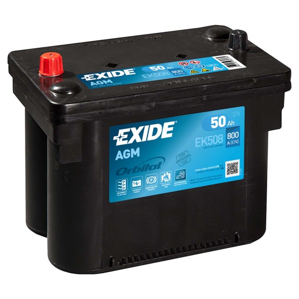 Exide EK508 Start-Stop Exide EK508 Orbital AGM 12V 60Ah 680A Autobatterie