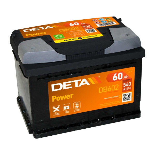 DETA DB602 Power 12V 60Ah 540A Autobatterie