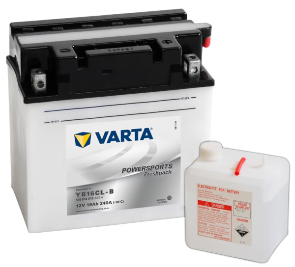VARTA Powersports Freshpack YB16CL-B Motorcycle Battery 519014018 12V 19 Ah 240A