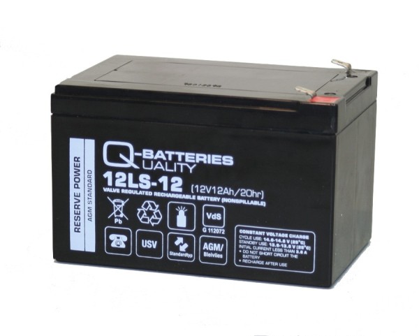 Q-Batteries 12LS-12 LS 12V 12Ah AGM
