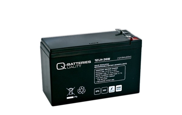 Q-Batteries 12LH-36W LH 12V 9Ah AGM