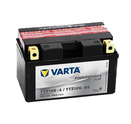 VARTA Powersports TTZ10S-4 Motorcycle Battery AGM TTZ10S-BS 508901015 12V 8 Ah