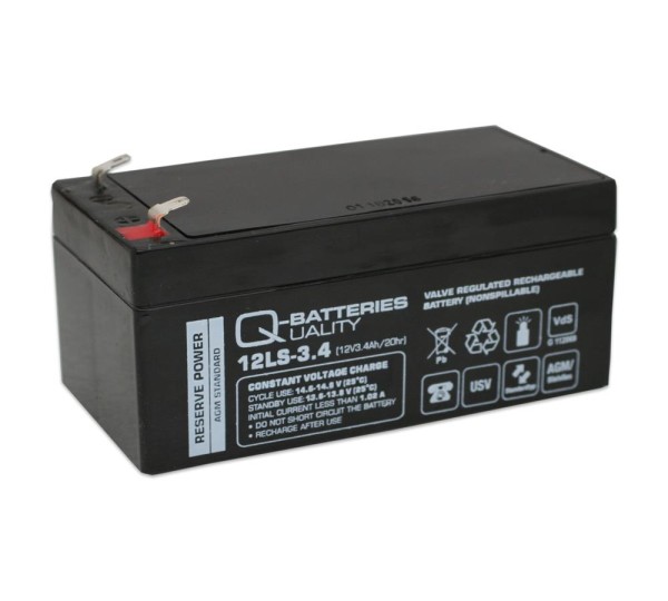 Q-Batteries 12LS-3.4 LS 12V 3.4Ah AGM