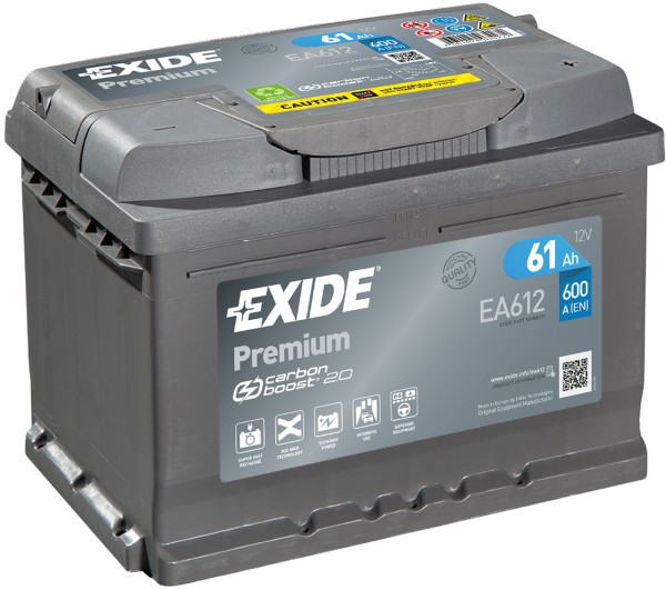 Exide EA612 Premium 12V 61Ah Zuur