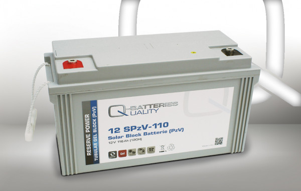 Q-Batteries 12SPzV-110 Solar Block Battery 12V 116 Ah (120h) Gel Tank Plate
