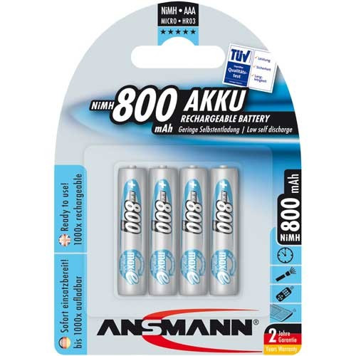 Ansmann Micro AAA 1,2V 0.8Ah Randapparatuur batterij 5035042