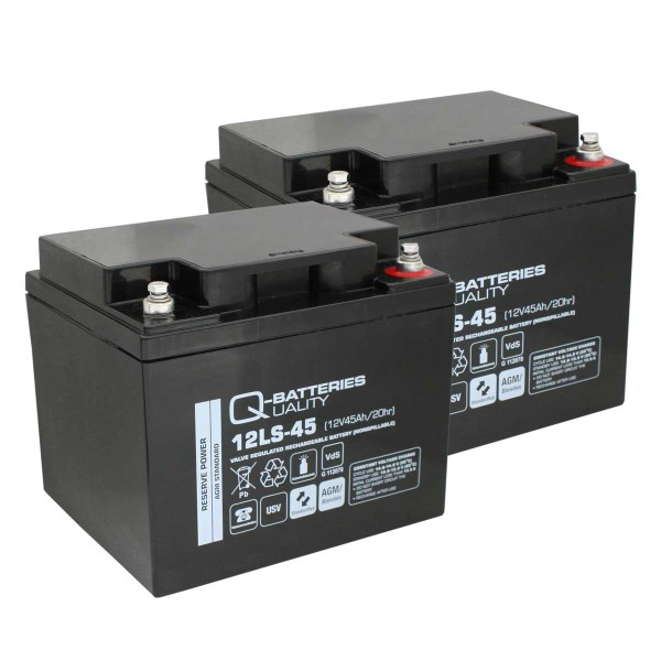 Vervangende batterij voor brandalarmsysteem Bosch FPP-5000 2 x AGM batterij 12V 45 Ah met VdS