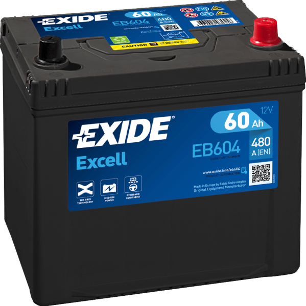 Exide EB604 Excell 12V 60Ah Zuur
