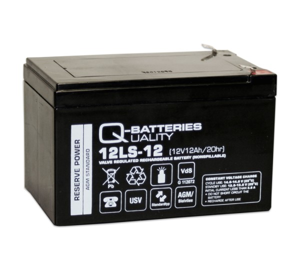Q-Batteries 12LS-12 LS 12V 12Ah AGM