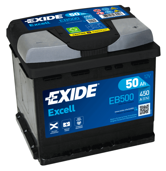 Exide EB500 Excell 12V 50Ah Zuur