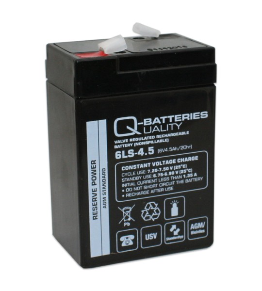 Q-Batteries 6LS-4.5 LS 6V 4.5Ah AGM