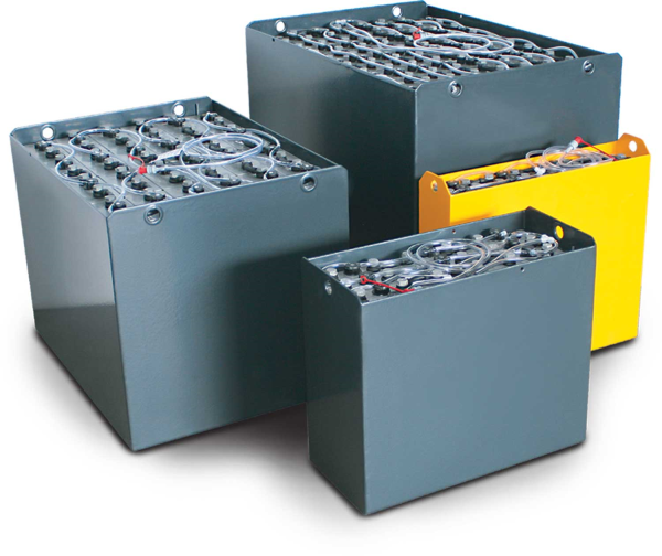 Q-Batteries 24V Gabelstaplerbatterie 2 PzB 150 Ah (658 * 145 * 604 mm L/B/H) Trog 40064600 inkl. Aqu