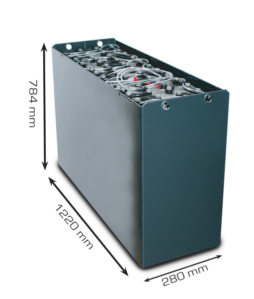 Q-Batteries 48V vorkheftruck accu 2 PzS 310 Ah DIN C (1220 * 280 * 784 mm L/B/H) caja de acero 57017
