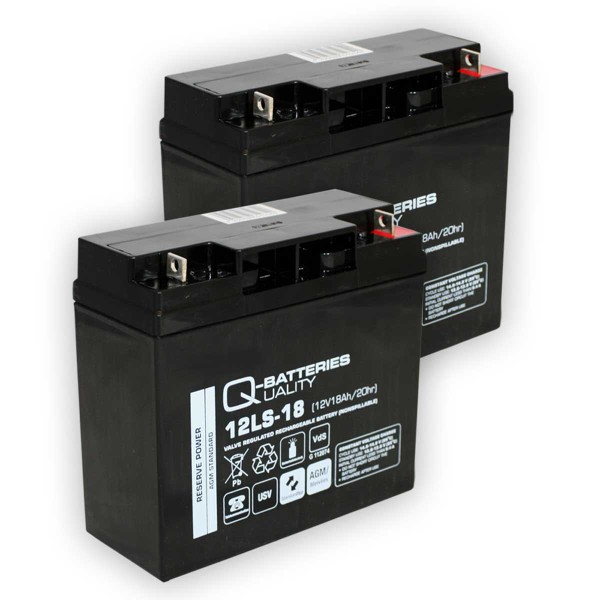 Vervanging batterij voor brandalarmsysteem Minimax FMZ 5000 mod S 2 x AGM batterij 12V 18 Ah met VdS